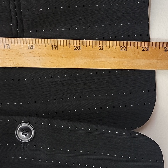 Rena Rowan Black w/ White Vertical Dot Stripes Short Blazer Jacket 12 - Picture 12 of 16